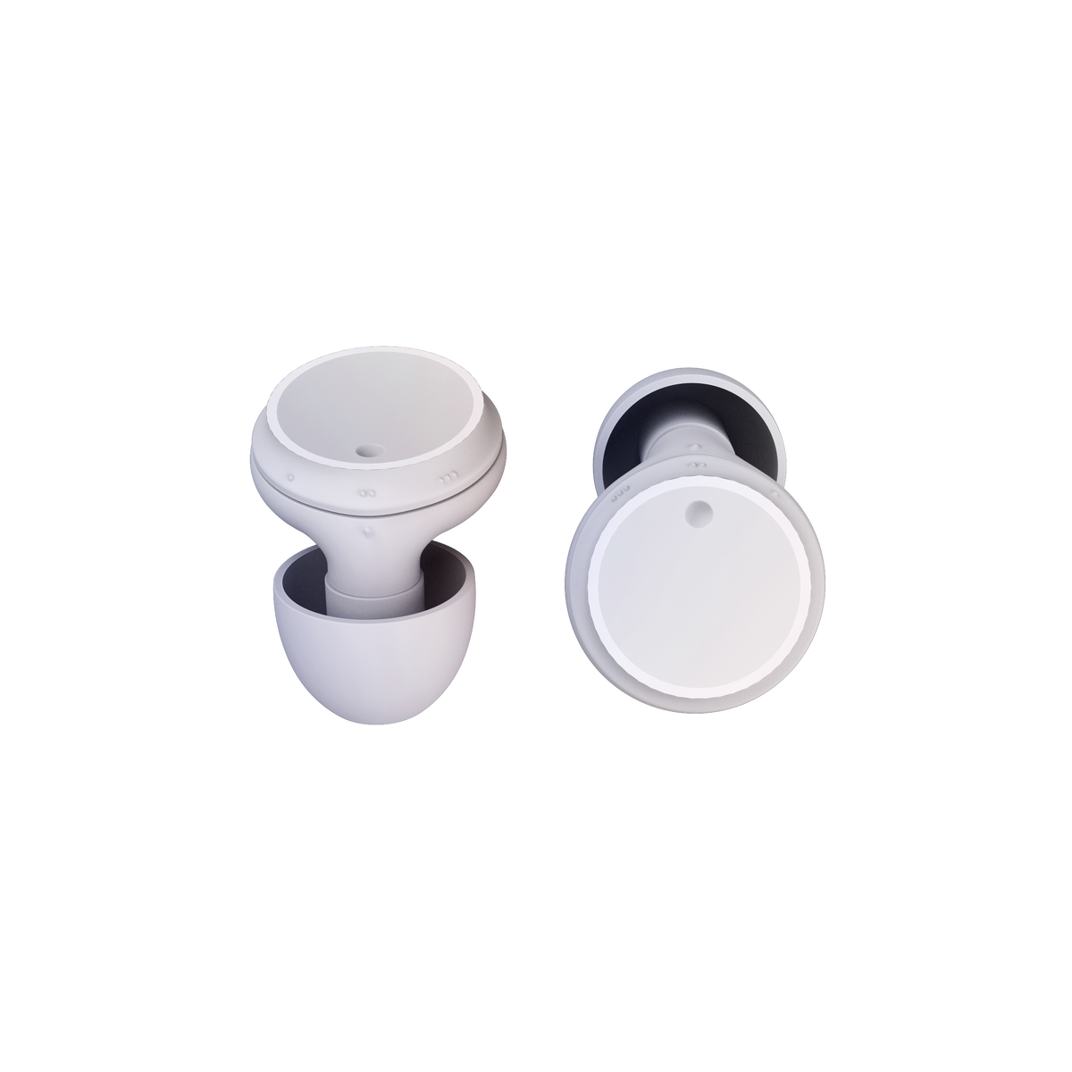 earbit One adjustable earplugs in White on purple gradient